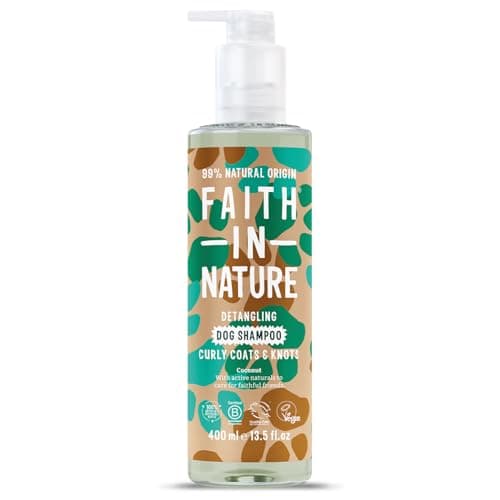 Image of Faith In Nature Natural Coconut Dog Shampoo, Vegan & Cruelty Free, No SLS,Silicones or Parabens, Detangling, For Curly Coats, 400ml