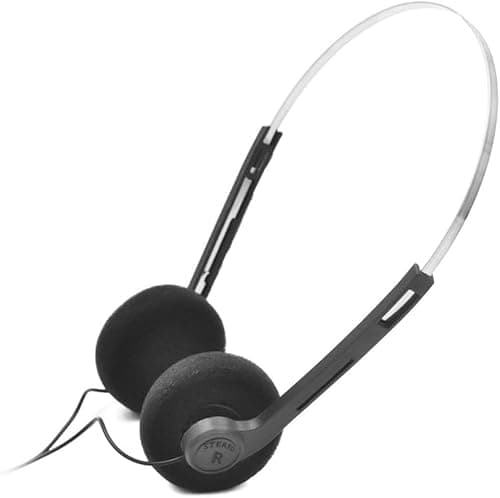 Image of Hehglng Black Retro Over-Ear Earphones, Mini Stereo Lightweight Headphones with Cord, Hi-Fi Stereo Earphone, 80s 90s Vintage Headset Wired, for Most Mobile Phones Playback Pevices Headphones