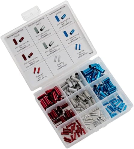 Image of Jagwire Unisex Adult's Cable Tips, Red/Silver/Blue (16 of Each), One Size