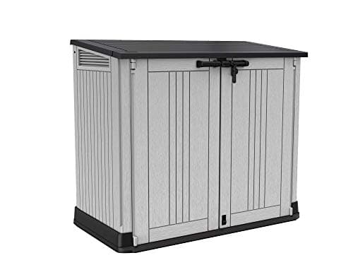 Image of Keter Store It Out Nova Outdoor Garden Furniture Storage Shed Light Grey with Dark Grey Lid | Fade Free | All Weather Resistant | Safe and Secure | Zero Maintenance | 5 year Warranty