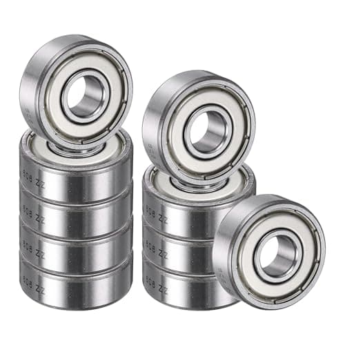 Image of sourcing map 10 Pack 606 ZZ Deep Groove Ball Bearings, 6x17x6mm Chrome Steel Double Shield Bearing for Electric Motor, Home Appliances, Garden Machinery, (ABEC5)