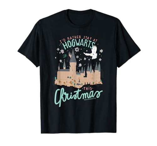 Image of Harry Potter I'd Rather Stay At Hogwarts This Christmas T-Shirt