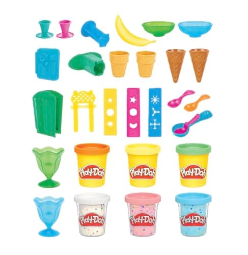 Image of Play-Doh Kitchen Creations Ice Cream Party Play Food Set with 6 Colors, 2-Ounce Cans (Amazon Exclusive)