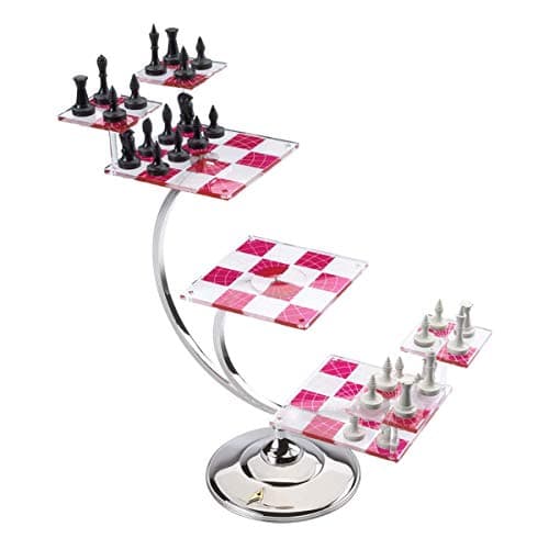 Image of The Noble Collection Star Trek Tri-Dimensional Chess Set - 32 Highly Detailed Plastic Chess Pieces - Officially Licensed Star Trek TV Show Game Gifts Multicolor, NN1525