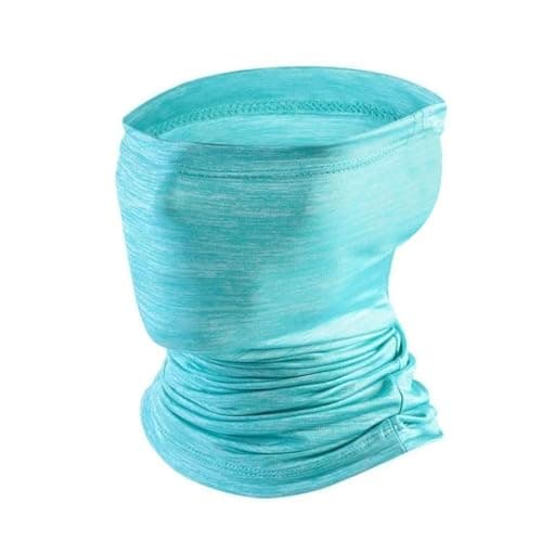 Image of Shauoal Neck Gaiter Face Cover FG01 Elastic Head Wrap Mask for Cycling Running Outdoor Activities- Light Blue,Thin