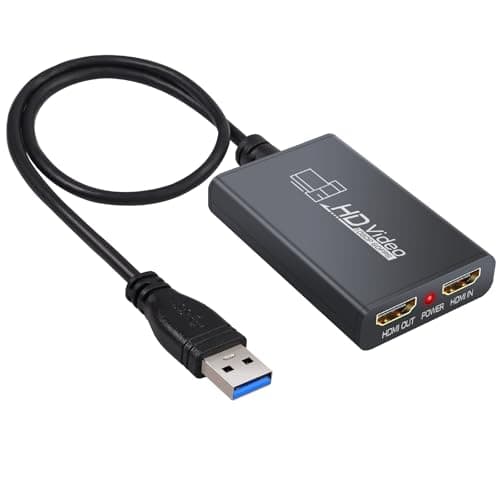 Image of eSynic HDMI to USB 3.0 Video Capture Card | 1080P 60FPS Streaming Device with Loop-Out & Mic Input | Zero Latency Game Capture for PS4/Xbox/Switch/OBS | PC/Mac/Linux Compatible
