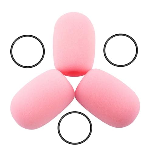 Image of LEFXMOPHY Aviation Headset Mic Cover for Bose A20 A30, Replacement for Bose Proflight Series 2 Microphone Muff 3-Pack Pink Pop filter Foam