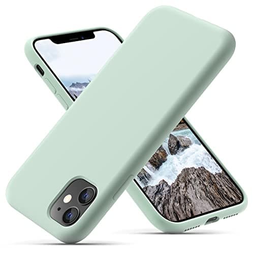 Image of OitiYaa Silicone Case Compatible with iPhone 11 Case 6.1 Inch, Soft Ultra Slim Protective Shockproof Liquid Silicone Phone Case with Anti-Scratch Microfiber Lining,Mint Green
