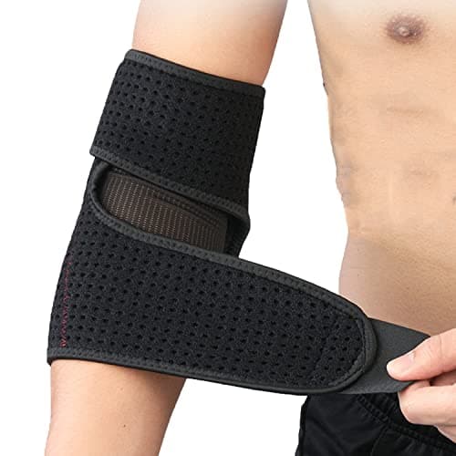 Image of Elbow Support Brace Compression Neoprene Sleeve with Adjustable Strap Arthritis Joint Injury Pain Relief Arm Support for Women Men Breathable Tennis and Golfers Elbow Guard Protector Elbow Pad(Single)