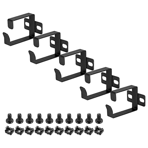 Image of PATIKIL Server Rack Cable Management D Ring Hooks, 5 Set Wire Organizer Cable Organizers Vertical Mount Accessories for Network Cables Fiber Optic