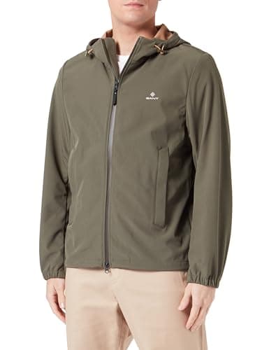 Image of GANT Men's D1. SOFTSHELL JACKET D1. SOFTSHELL JACKET, RACING GREEN, XL