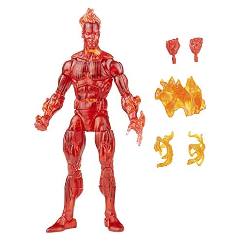Image of Hasbro Marvel Legends Series Retro Fantastic Four The Human Torch 15-Cm Action Figure Toy, Includes 5 AccessoriesF0351