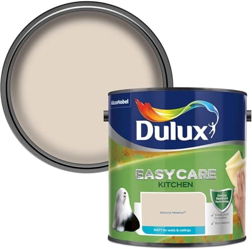 Image of Dulux Easycare Kitchen Matt Emulsion Paint For Walls And Ceilings - Natural Hessian 2.5 Litres
