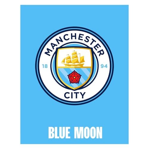 Image of Character World Manchester City Bedroom Rug Set, Blue Moon Design | Football Official Merchandise | 70x90 cm