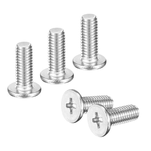 Image of sourcing map M5-0.8 x 12mm 100Pcs Flat Round Head Screws 304 Stainless Steel Phillips Drive Machine Screws Hardware Fastener for Furniture Connection