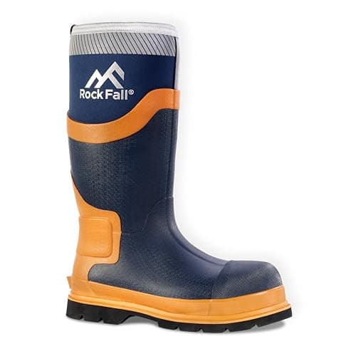 Image of Rock Fall Unisex 8 Silt Neoprene Safety Wellington Boot, Navy, 11 UK