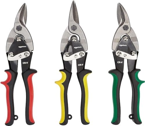 Image of Amazon Basics 3-Piece Aviation Snip Set - Left, Right and Straight Cut