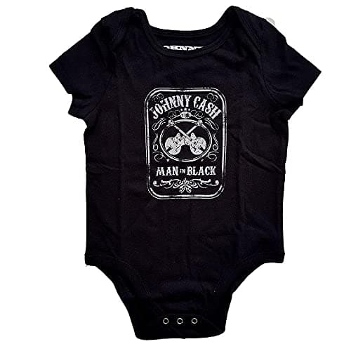 Image of Johnny Cash Childrens/Kids Man In Black Babygrow (18 Months) (Black)