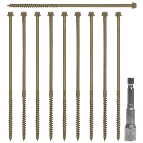 Image of Woodside Hex Head Exterior Decking/Landscaping Sleeper Bed Fixing Screws, 6.7mm x 150/200/250mm, Pack of 50-200mm