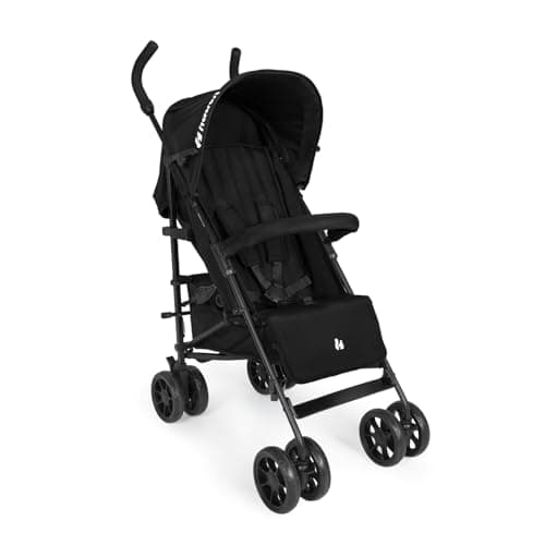 Image of Hauck Fold N Care, Black (No Raincover) - Lightweight Umbrella Pushchair with Raincover from 6 Months to 22 kg, Lie Flat, Compact Fold, Sun Canopy UPF 50+, EVA Wheels, Large Basket, Travel Stroller