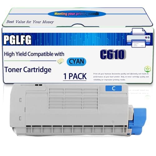 Image of Compatible for Okidata OKI C610 Toner Cartridge Work for C610 Printers, High Yield 8000 Pages, with Chip (1 Pack Cyan)