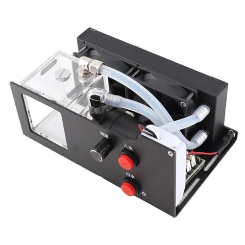 Image of BAFOVY Graphics Card Water Cooling Radiator, Aluminum Alloy Double Fan Cooler with Control Button, Efficient 600L/H Pump for Gaming and Computer Setup