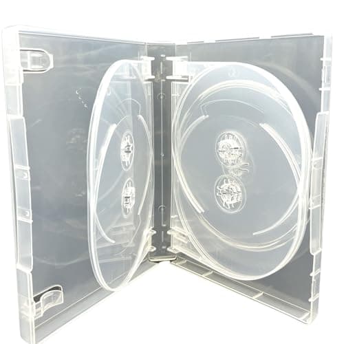 Image of 1 x Dragon Trading 7 Disc CD/DVD/Blu-ray 27mm Clear DVD 7 Way Case - Pack of 1 - Slim Storage Solution for 7 Discs - Transparent Design for Easy Identification