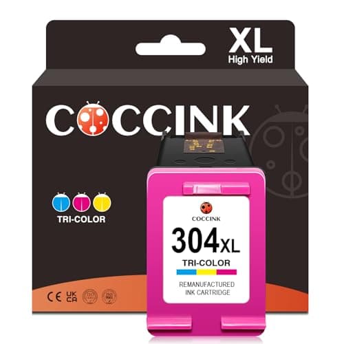 Image of COCCINK 304XL Colour Ink Cartridges Replacement for Deskjet 2600 2630 2620 Envy 5030 5032 5010 5020 5000 DeskJet 3760 3762 2622 2632 2633 3700 3720 3750 for HP 304 XL Colour Printer Ink Cartridges