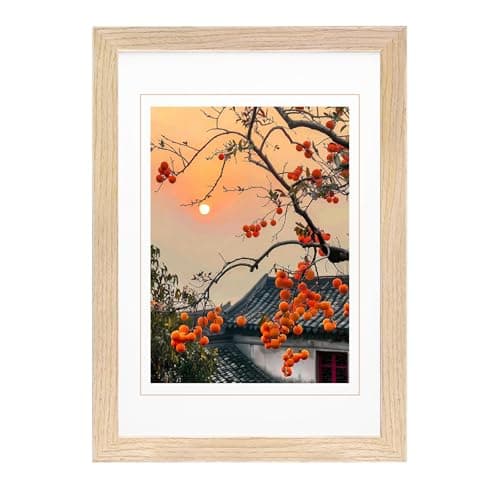 Image of Wooden Picture Frames, A4 Natural Picture Frame, For Family Photo, Poster and Jigsaw Display, Landscape or Portrait Orientation, Wall-Mount & Desk Stand(Natural)