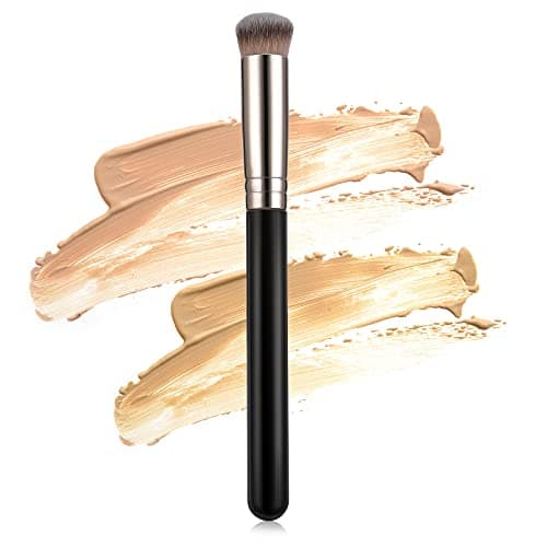 Image of WLLHYF Concealer Brush Foundation Brush, Eye Mini Angled Flat Top Kabuki Nose Contour Brush, Liquid Blending Mineral Powder Makeup Tools Style A