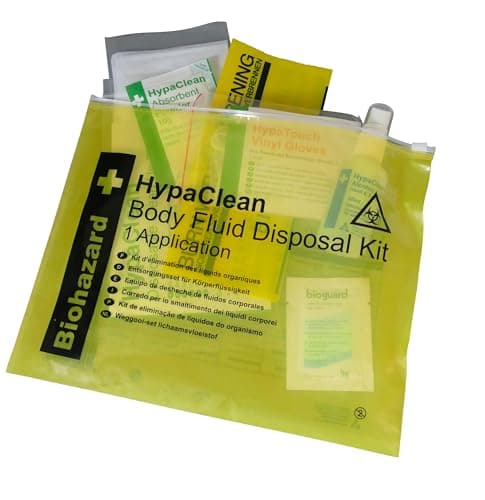 Image of Safety First Aid Group HypaClean Body Fluid Disposal Kit in Vinyl Wallet (1 Application)