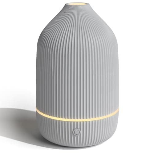 Image of SALUBRITO Essential Oil Diffuser, 100ml Ultrasonic Aroma Diffuser for Essential Oil with Auto Shut-Off, 7 Colour LED Lights, Cool Mist Humidifier for Home, Office, Bedroom, Grey