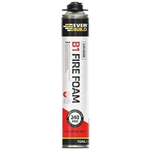 Image of Everbuild B1 Expanding Fire Foam – Gun Grade – Fire Resistant Properties – Polyurethane Formula – Quick Setting – Aerosol – Pink – 750ml