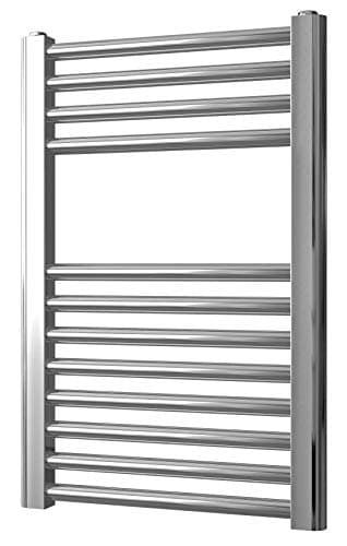 Image of Greened House Chrome Straight Heated Towel Rail 500mm Wide x 600mm high Flat Central Heating Towel Radiator