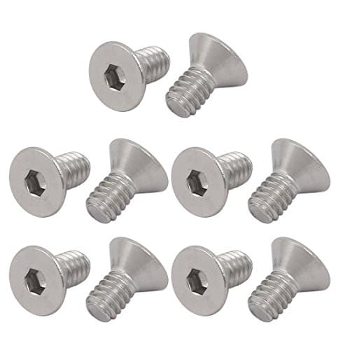 Image of Sourcingmap 1/4-20 x 1/2" 304 Stainless Steel Flat Head Hex Socket Cap Screw 10pcs