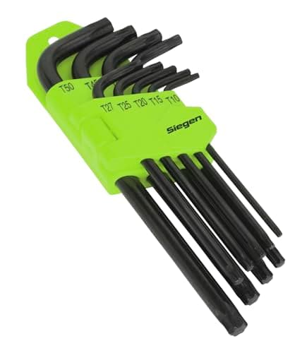 Image of SealeySiegen Long Reach TRX TORX Key Set 9pc T10 T15 T20 T25 T27 T30 T40 T45 T50 ** Sealey_S01095 **