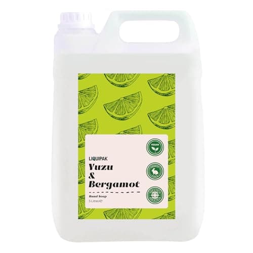 Image of Yuzu & Bergamot Hand Soap Liquid – Vegan Hand Wash Refill for Dispensers, Gentle Hand Soap for Home & Commercial Use, Made in UK (1 x 5L)