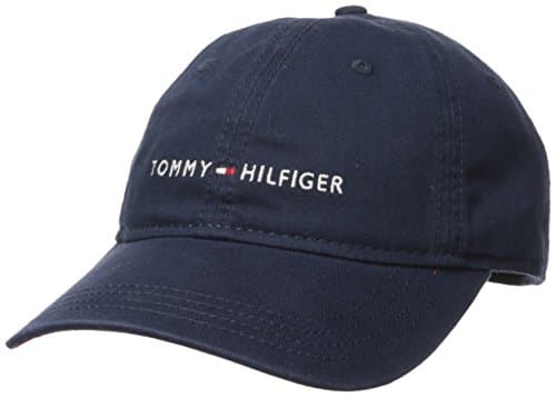 Image of Tommy Hilfiger Men's Logo Dad Hat Cap, Tommy Navy, One Size
