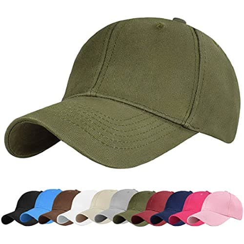 Image of heekpek Baseball Cap Messy Bun Ponytail Half Mesh Adjustable Cap Hat Unisex Polo Style Classic Sports Casual Plain Summer Sun Hat Peaked Cap (Army Green)