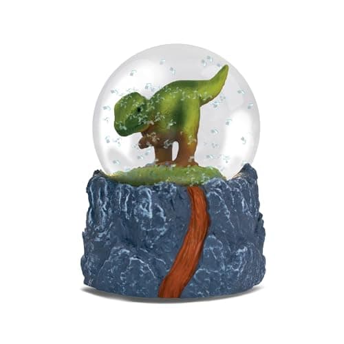 Image of Water Globe - T-Rex from Deluxebase. Decorative Snow Globe Ornament with Dinosaur Figurine, Glass Glitter Dome with Resin Base, Novelty Home Decor Display Piece.