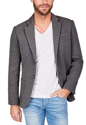 Image of Centered Men's sporty and modern jacket - slightly tailored - as a jacket or blazer, gray, S