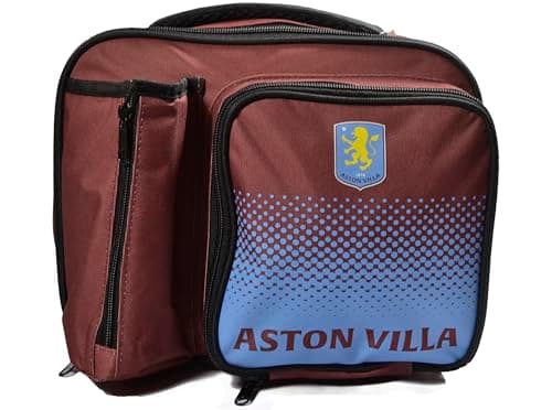 Image of FOCO Aston Villa Official Lunch Bag with Bottle Holder, Claret and Blue, Fade Design