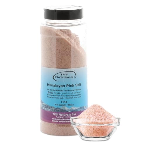Image of TKS Premium Himalayan Pink Salt - Fine Grain, Hand-Mined - Fine Cooking Salt - Unrefined Pink Salt - 80+ Minerals - Pink Himalayan Rock Salt - Himalayan Pink Salt in Plastic Jar(950g - 1Pack)