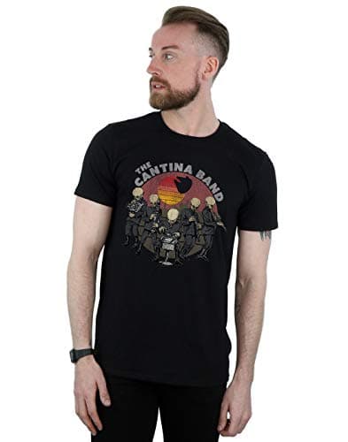 Image of Official Licensed Star Wars Cantina Band Sunset Mens T-Shirt - Classic Galaxy Far Far Away Tee UK - Machine Washable - Officially Licensed - Premium Quality - Unisex Black