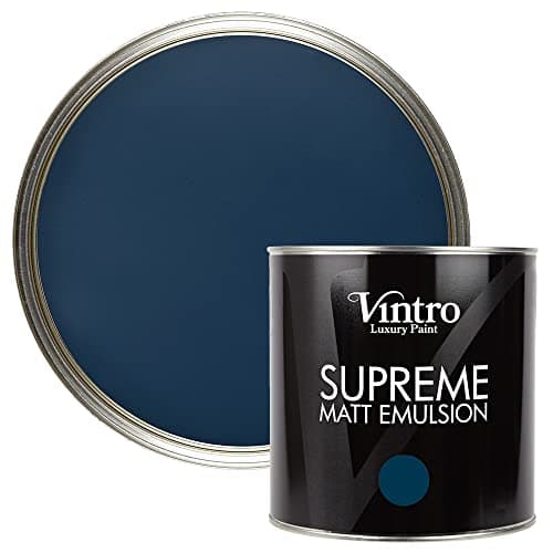 Image of Vintro | Luxury Matt Emulsion | Smooth Chalky Finish | Multi Surface Paint | for Walls, Ceilings, Wood and Metal 2.5L (Navy Blue - Picasso Blue, 2.5 Litre)