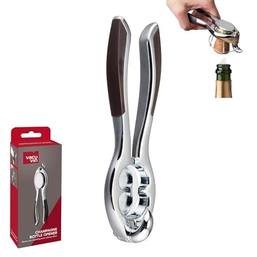 Image of Vacu Vin Champagne Opener – Easy Champagne Cork Remover with Grip Handle – Opens Sparkling Wine Bottles with Control – Durable, Safe, and Simple Tool for Prosecco, Cava & More