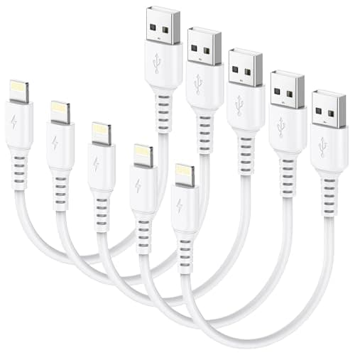 Image of Acecene USB iPhone Charger Cable Short, 5 Pack MFi Certified 30cm USB to Lightning Cable Fast Charging iPhone Cable For iPhone 14 13 12 11 Pro Max 8 7 6 Plus SE X XR XS - White