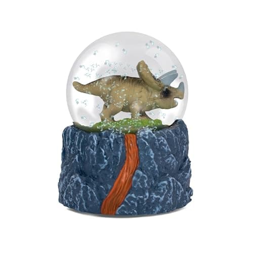 Image of Water Globe - Triceratops from Deluxebase. Decorative Snow Globe Ornament with Dinosaur Figurine, Glass Glitter Dome with Resin Base, Novelty Home Decor Display Piece.
