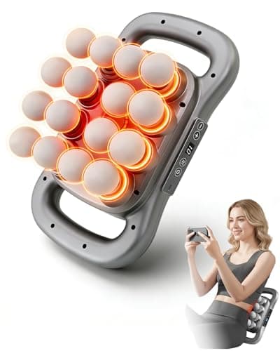 Image of 16 Head Massage Gun Set - Deep Tissue Percussion Massager with 9 Modes & Levels with Red Light Therapy, for Legs, Waist, Buttocks Muscles Pain Relief, Best Gift for Women, Men, Mom and Dad
