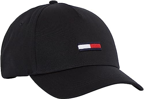 Image of Tommy Jeans Unisex Tju Flag Cap Cap, Black 660-910, One Size